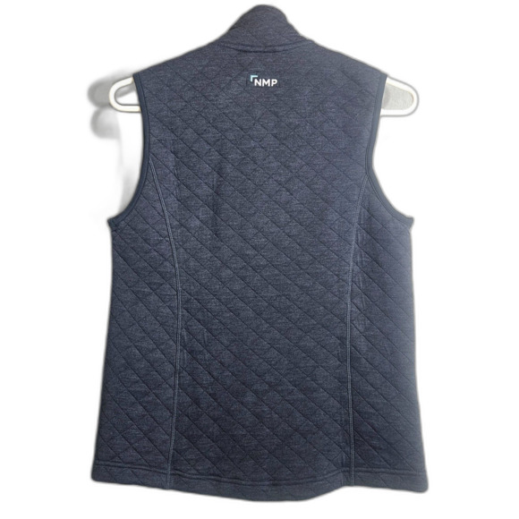 New Marine Layer Womens Medium Corbet Quilted Vest Navy Pockets Logo - Picture 2 of 10